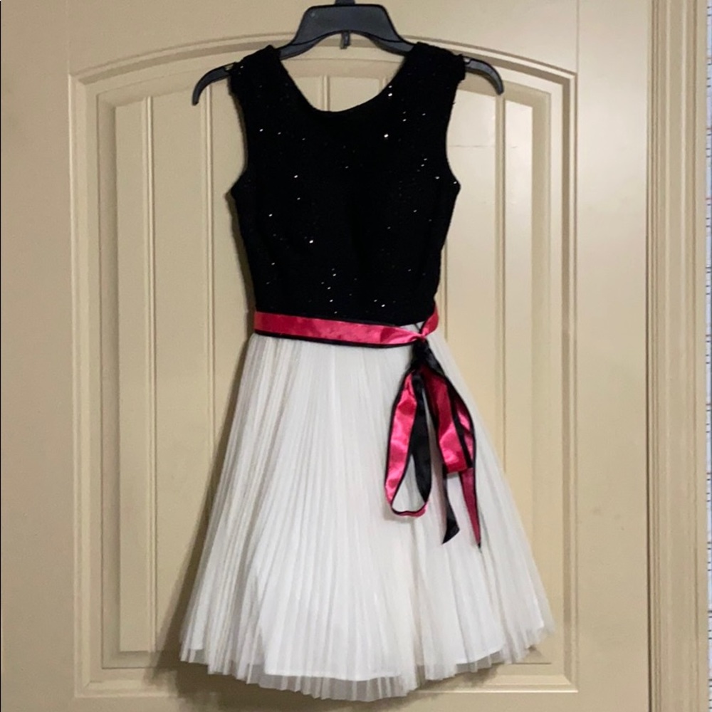 black and white dress